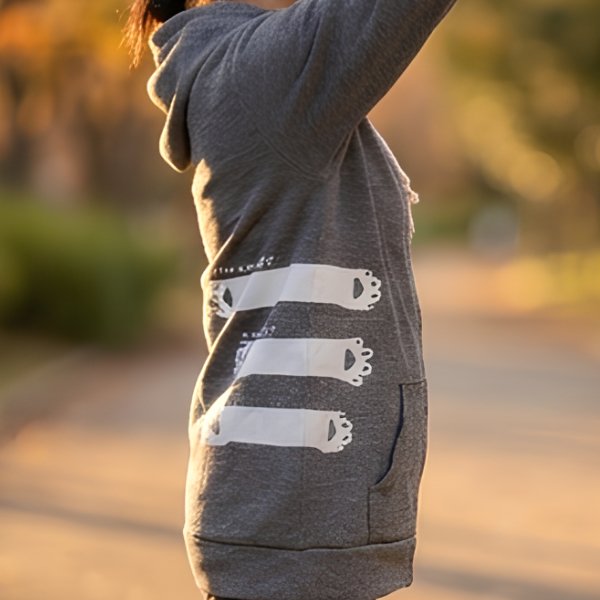 画像5: 猫の手ジップパーカー (5)